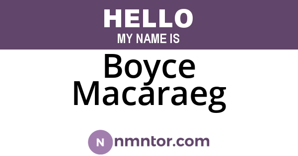 Boyce Macaraeg