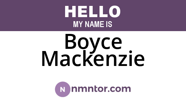 Boyce Mackenzie