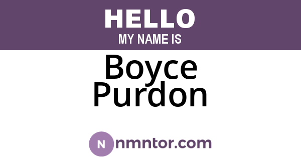 Boyce Purdon
