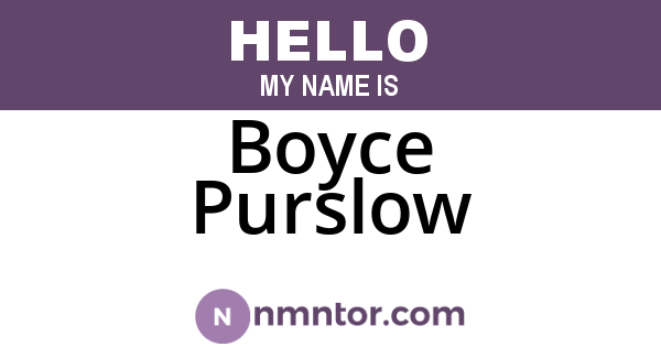 Boyce Purslow