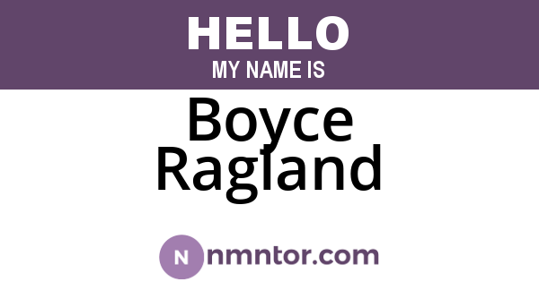 Boyce Ragland
