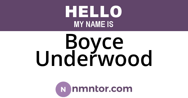 Boyce Underwood
