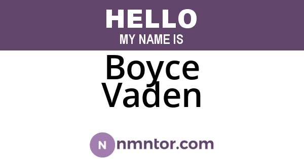 Boyce Vaden