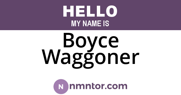 Boyce Waggoner