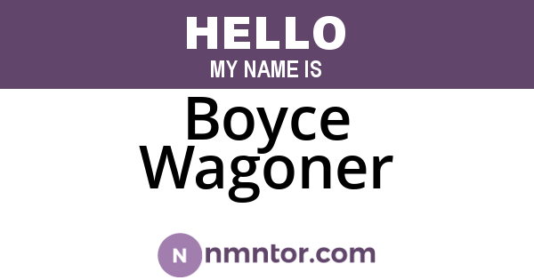 Boyce Wagoner