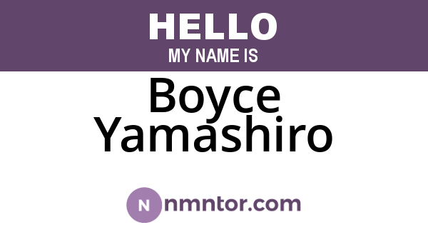 Boyce Yamashiro