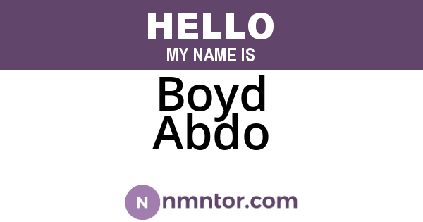 Boyd Abdo