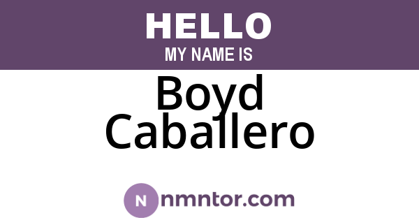 Boyd Caballero