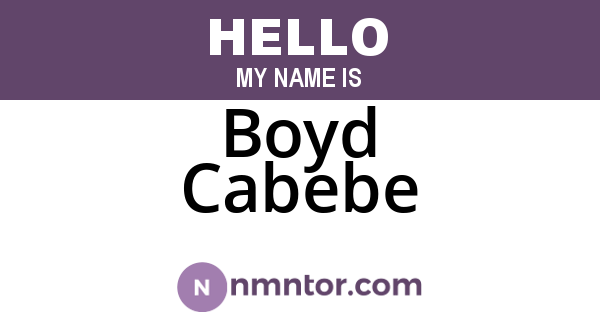Boyd Cabebe