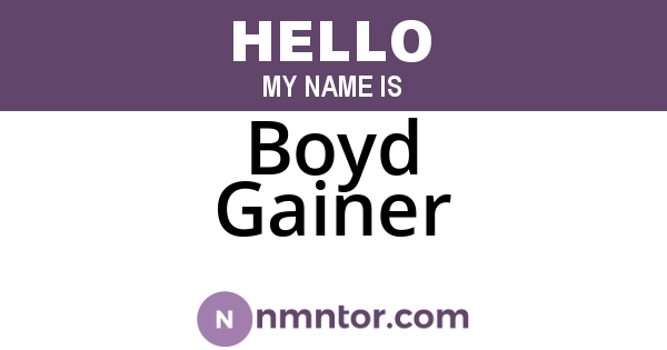 Boyd Gainer
