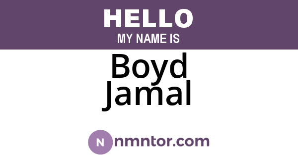 Boyd Jamal