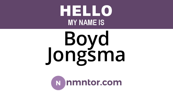 Boyd Jongsma