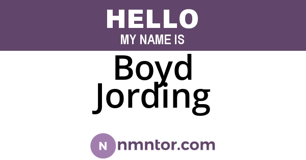 Boyd Jording