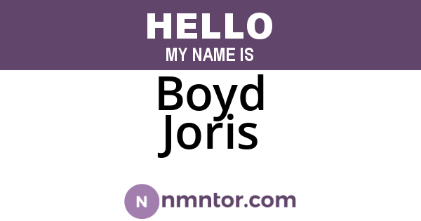 Boyd Joris