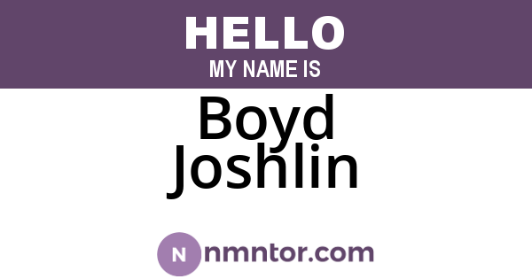 Boyd Joshlin