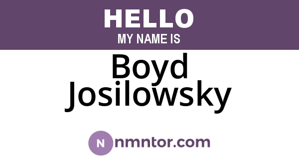 Boyd Josilowsky