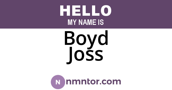 Boyd Joss
