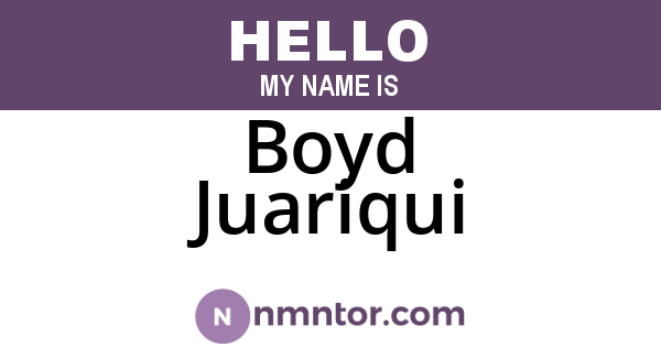 Boyd Juariqui