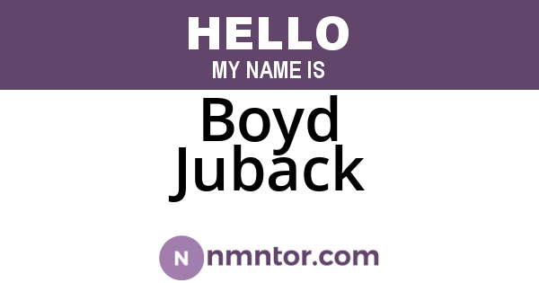 Boyd Juback