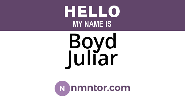 Boyd Juliar