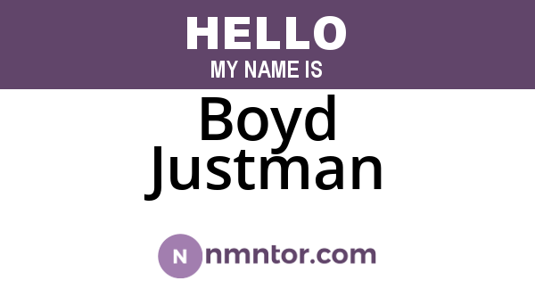 Boyd Justman