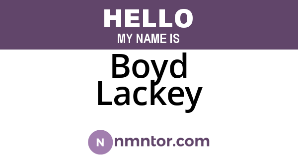 Boyd Lackey