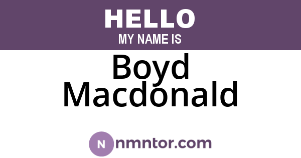 Boyd Macdonald