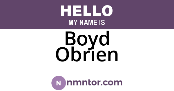 Boyd Obrien