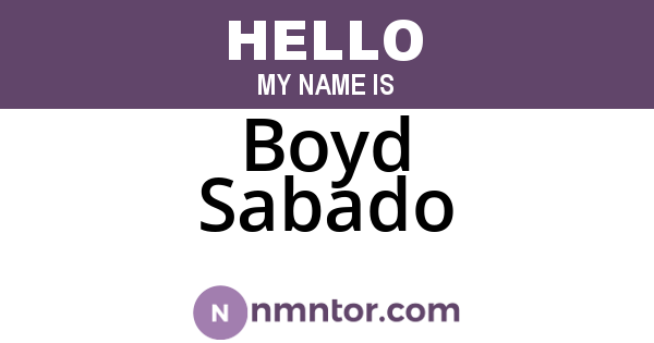 Boyd Sabado