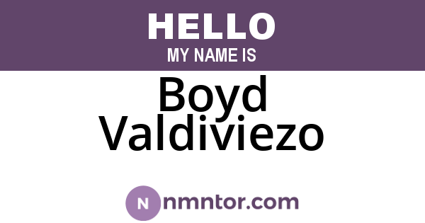 Boyd Valdiviezo