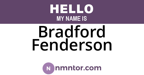 Bradford Fenderson