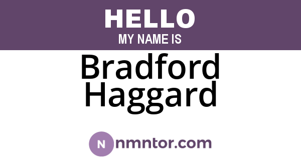 Bradford Haggard