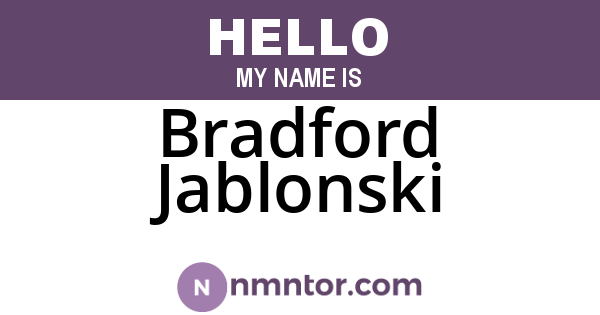 Bradford Jablonski