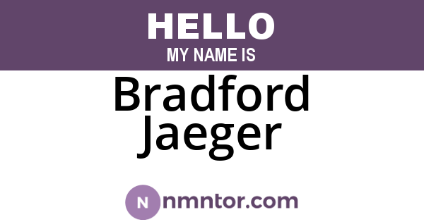Bradford Jaeger