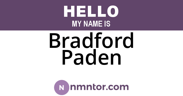 Bradford Paden