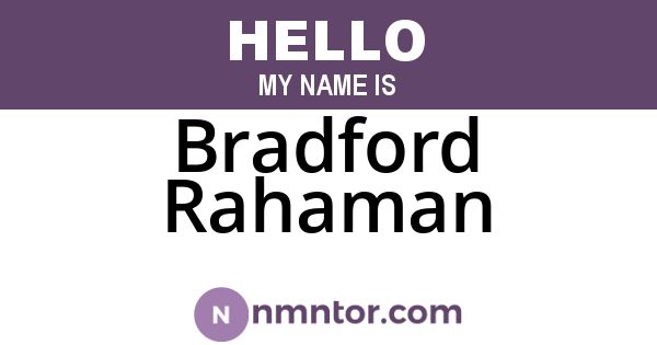 Bradford Rahaman
