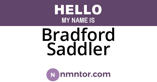 Bradford Saddler