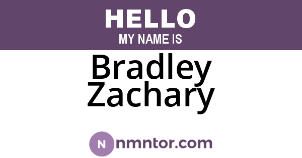 Bradley Zachary