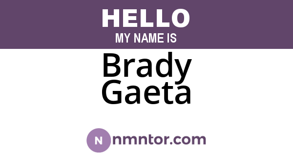 Brady Gaeta