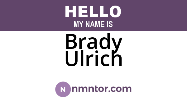 Brady Ulrich