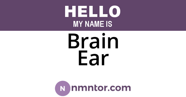 Brain Ear