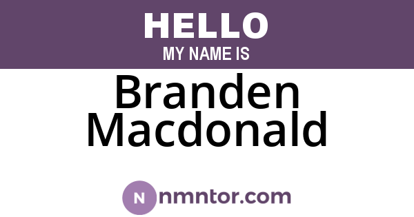 Branden Macdonald