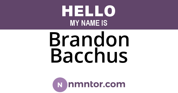 Brandon Bacchus