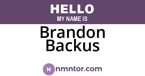 Brandon Backus
