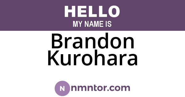Brandon Kurohara