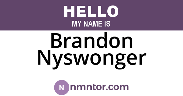 Brandon Nyswonger