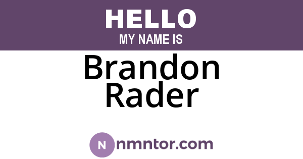Brandon Rader
