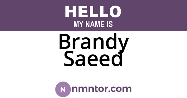 Brandy Saeed