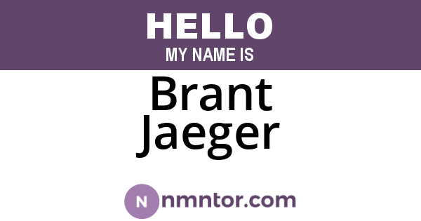 Brant Jaeger