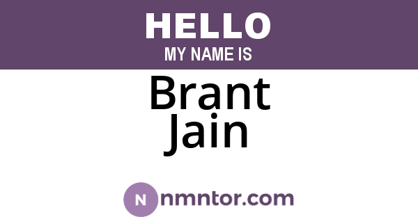 Brant Jain